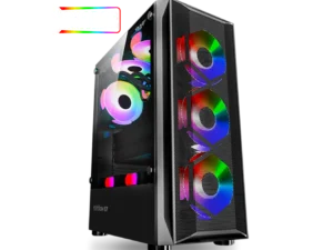 Armaggeddon Tritron 2 Dual Chamber Tempered Glass Side Panel Gaming PC Chassis Case | Free 3 ARGB Fan