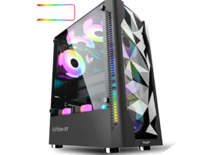 Armaggeddon Tritron 3 Dual Chamber Tempered Glass Side Panel Gaming PC Chassis Case | Free 3 ARGB Fan