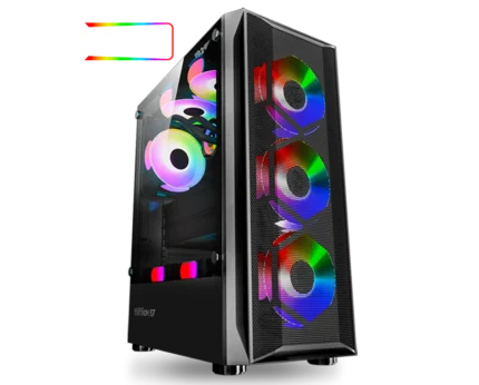 Armaggeddon Tritron 2 Dual Chamber Tempered Glass Side Panel Gaming PC Chassis Case | Free 3 ARGB Fan