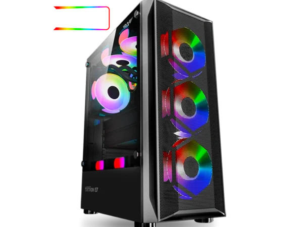 Armaggeddon Tritron 2 Dual Chamber Tempered Glass Side Panel Gaming PC Chassis Case | Free 3 ARGB Fan