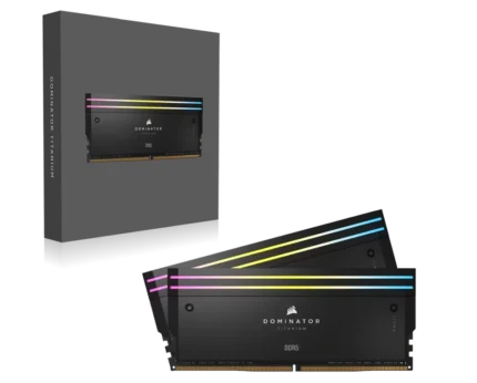 DOMINATOR® TITANIUM RGB 64GB (2x32GB) DDR5 DRAM 6400MT/s CL32 Intel XMP Memory