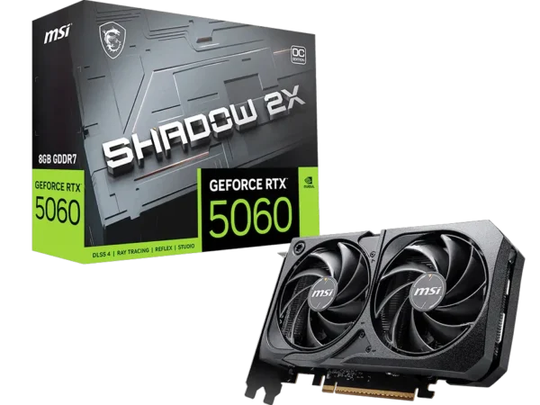 MSI GeForce RTX™ 5060 8GB SHADOW 2X OC Graphic Card