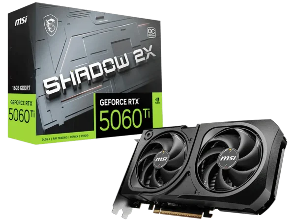 MSI GeForce RTX™ 5060Ti 16GB SHADOW 2X OC PLUS Graphic Card