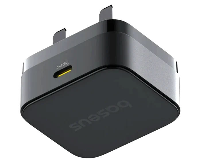 Baseus Palm Fast Charger 1C 20W UK Cluster Black With Cable USB-C to USB-C 60W 20V/3A 1M - Image 2