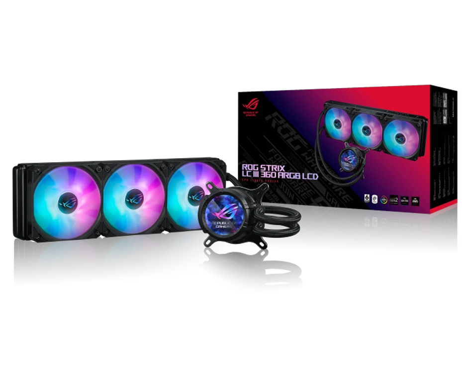 ROG-STRIX-LC-III-360-ARGB-LCD ASUS ROG LC 3 360 ARGB LCD CPU Liquid Cooler - Image 1