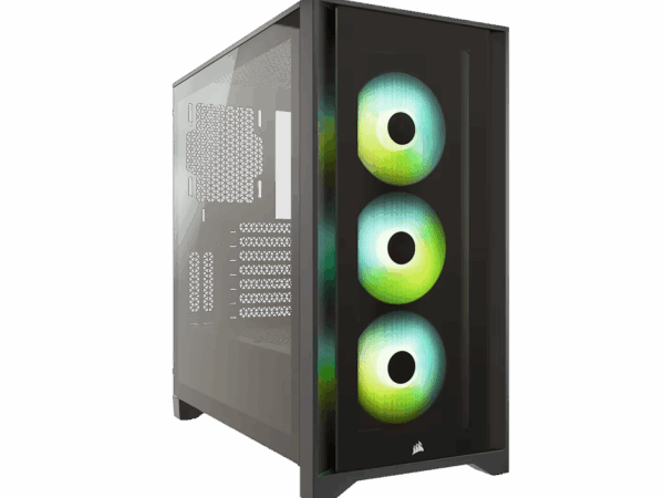 CORSAIR iCUE 4000X RGB Tempered Glass Mid-Tower ATX Case-Black